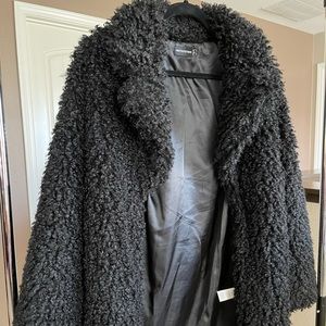 PLT black long cozy coat